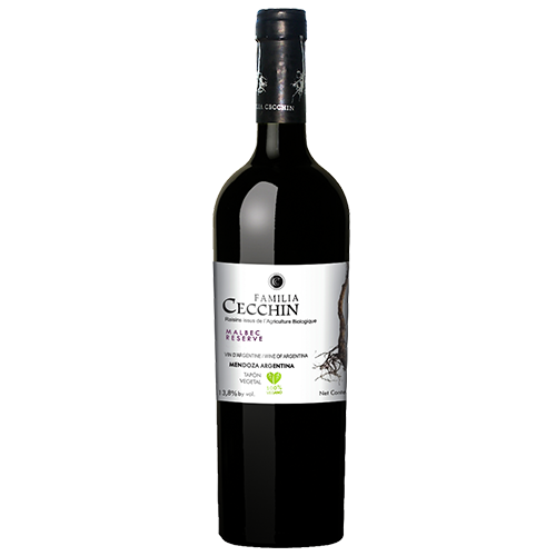 Bodega Familia Cecchin, Organic Reserva Malbec, 2018, Mendoza, Argentine, 0.75 Rouge