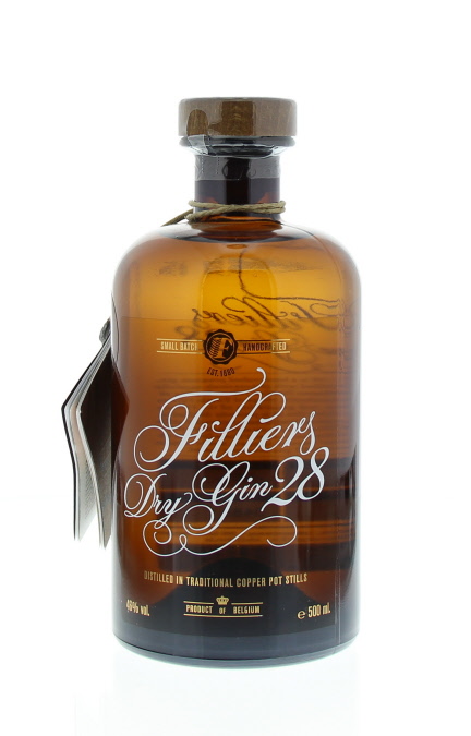 Filliers, Filliers 28 dry gin, Belgique, 0.5 Gin 46.0°