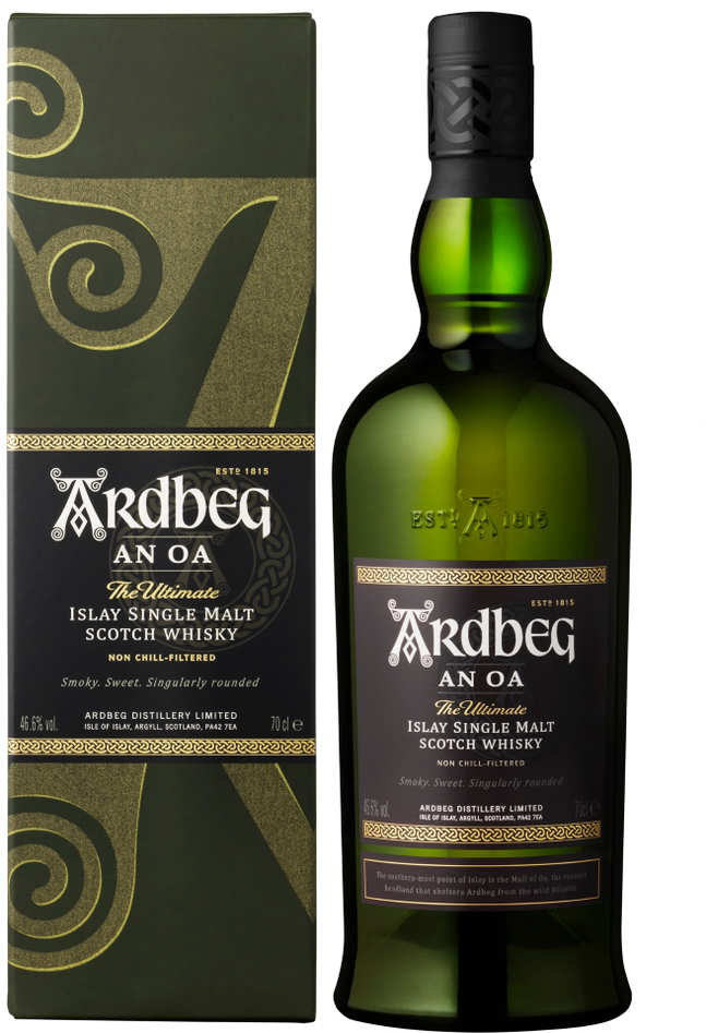 ARDBEG, AN OA, Single Malt Scotch Whisky, Ecosse, 0.70 Whisky/Whiskey 46.6°