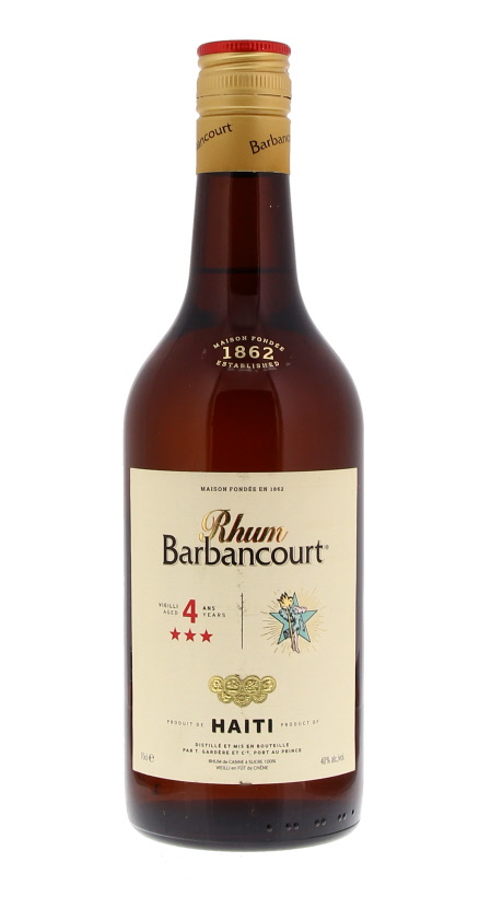 BARBANCOURT, 3 Etoiles 4 ans, Haïti, 0.70 Rhum/Rum/Ron 40.0°