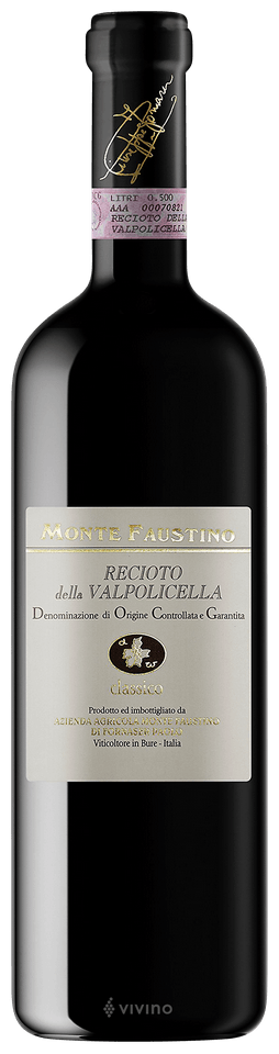 Monte Faustino, Recioto della Valpolicella, 2018, Recioto della Valpolicella Classico, Italie, 0.5 Doux