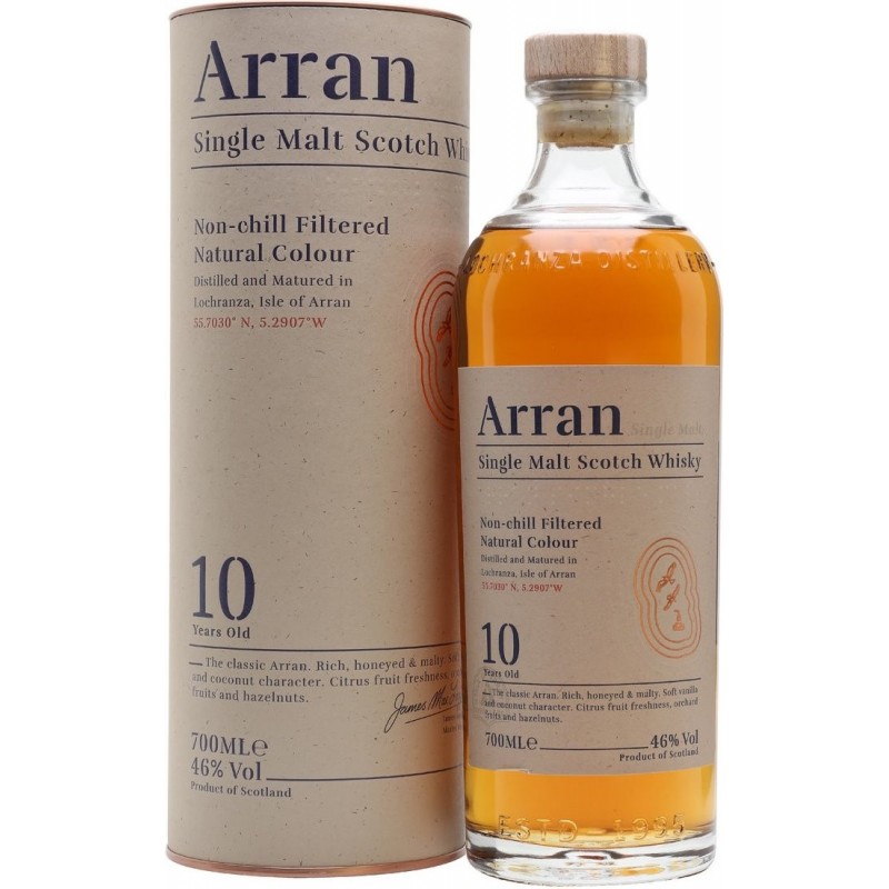 Arran, 10 year old Single Malt, Single Malt Scotch Whisky, Ecosse, 0.70 Whisky/Whiskey 46.0°