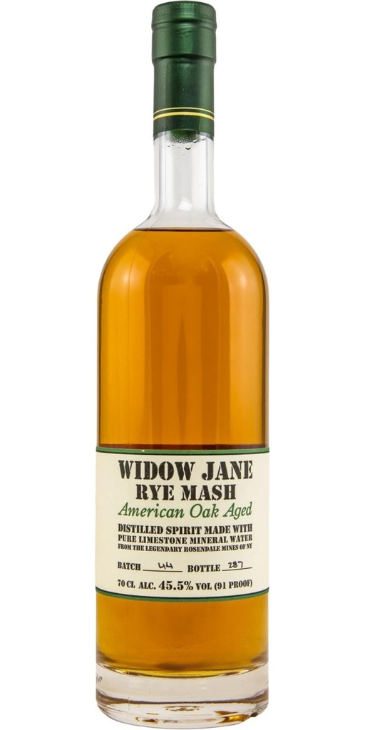 Widow Jane, Rye Mash, Rye Whiskey, États Unis, 0.70 Whisky/Whiskey